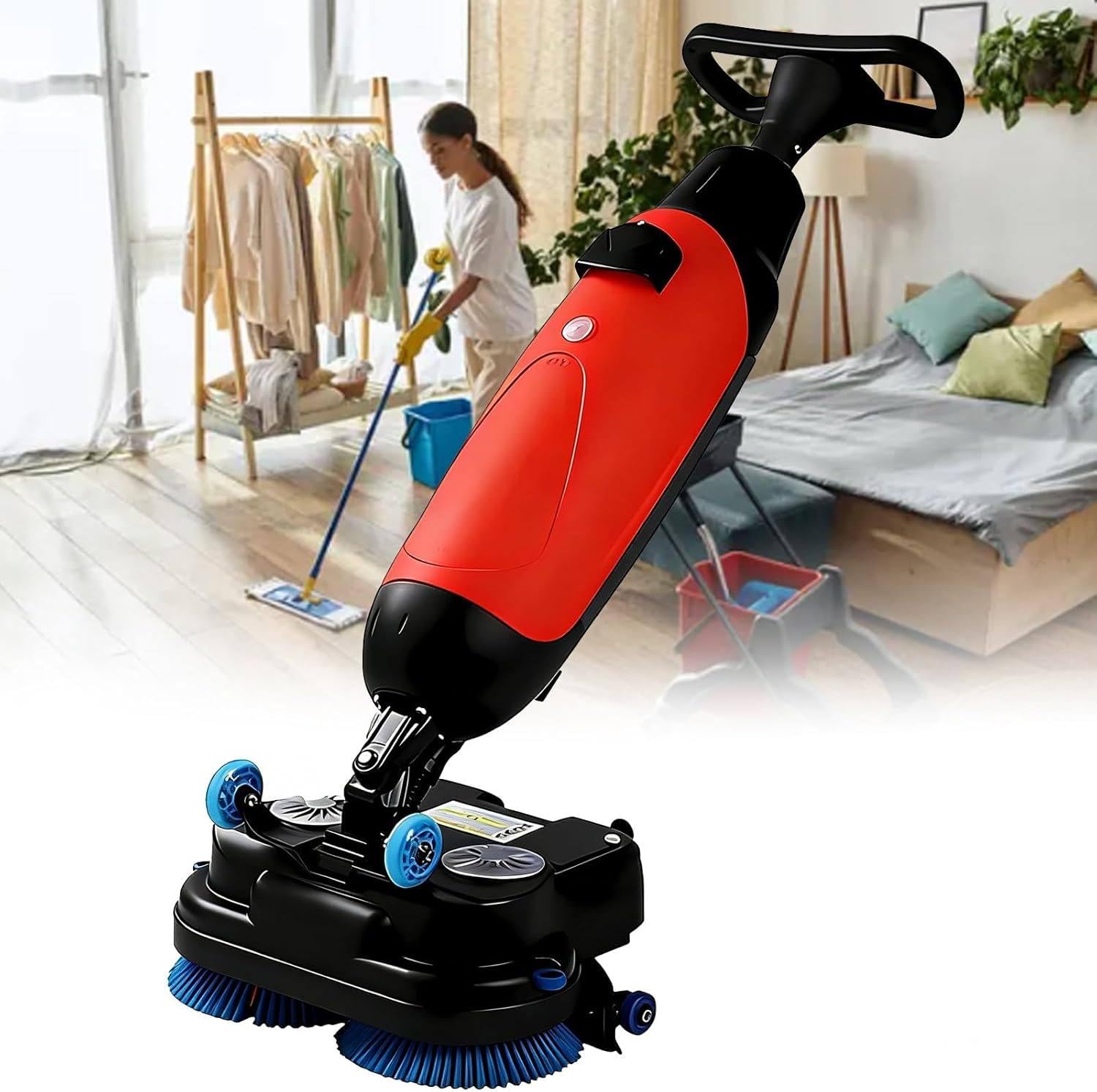 Lavasciuga Pavimenti Professionale 43cm Rossa per Legno Piastrelle