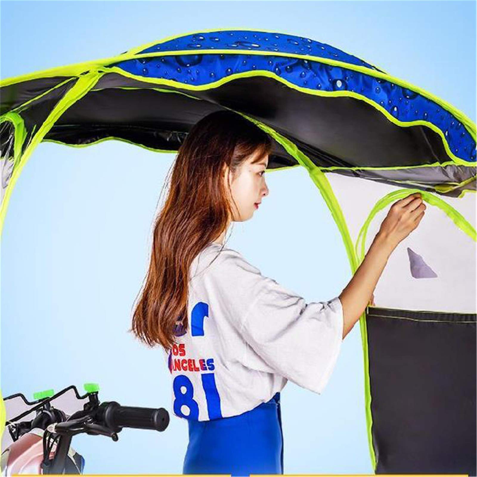 FAXIOAWA Parapioggia, parapioggia per Bici da Ciclismo elettrica Universale Pieghevole parapioggia, Tenda da Sole a baldacchino per Auto a Batteria Impermeabile, Rosa, A (Viola A)