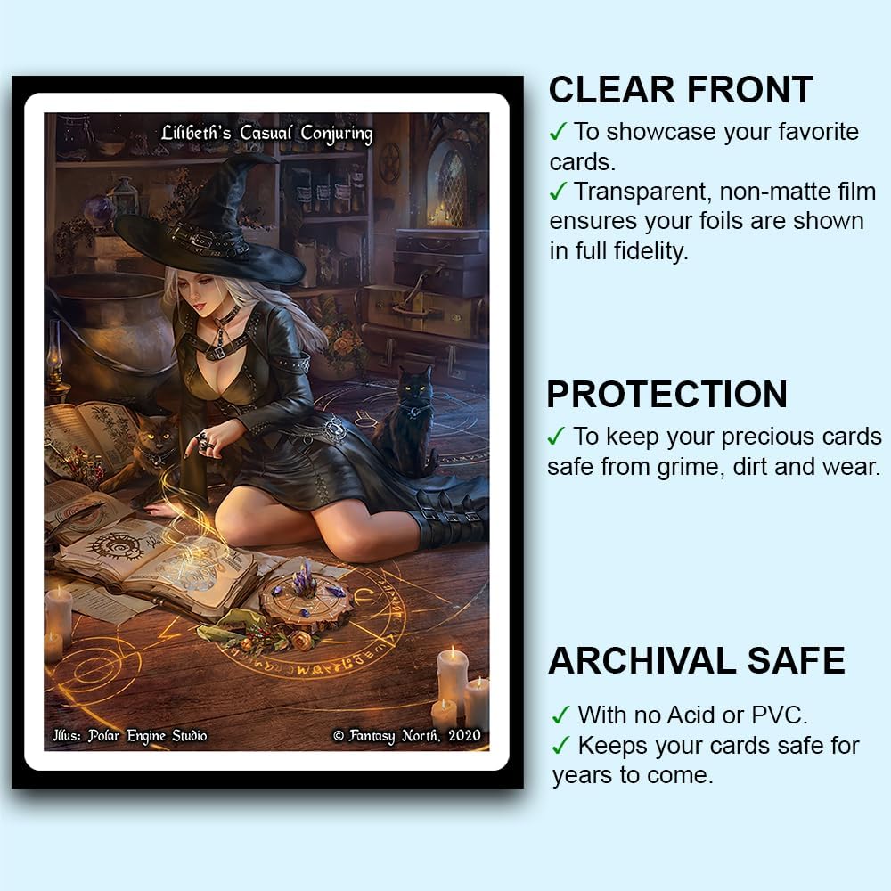 Fantasy North - Finnigan Fletch - Fan of Knives - 100 Smooth Matte TCG Card Sleeves - Fits Magic MTG Commander Pokemon and Other Card Games - Playing Card Sleeves