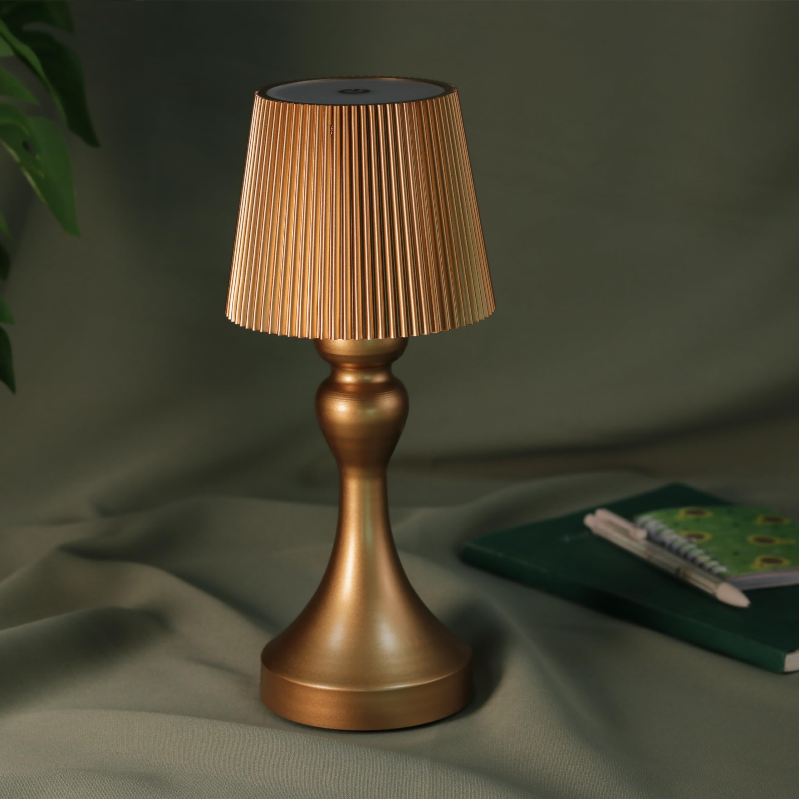 Art Street Table Lamp Wireless USB Charging, Touch Control, Bedside Lamp, Modern Ambient Light Room Decor for Living Room, Home and Office Table Décor (Golden, 9x26 inch)-image-25