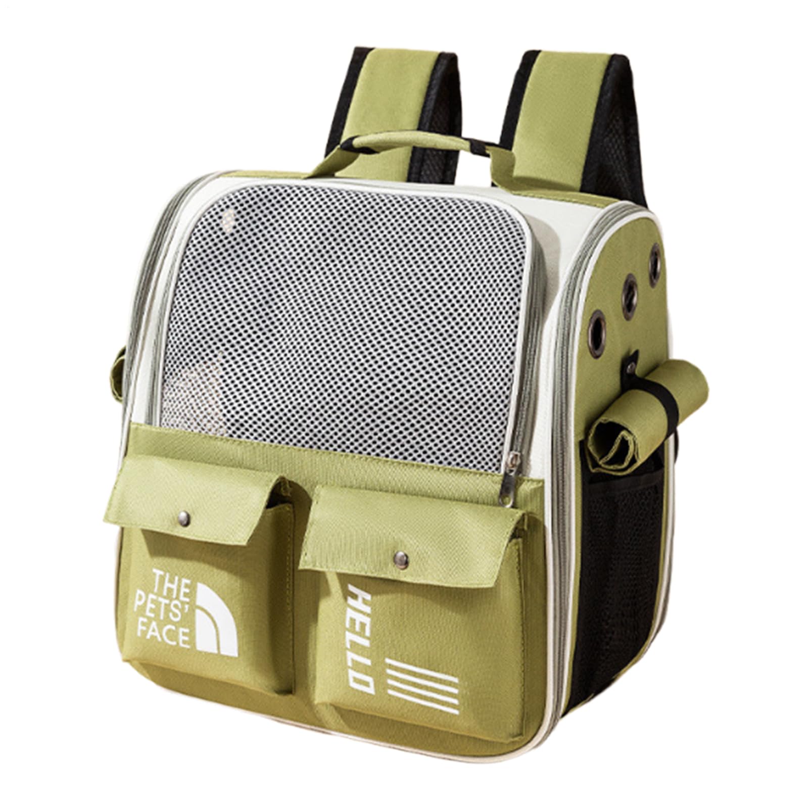 Rucksack mit Tiertransporter – atmungsaktive Kapsel für Reisen | tragbare Kapsel für Katzen und Hunde, Luftzirkulation 3 Seiten – Maße 38 x 38 x 26 cm