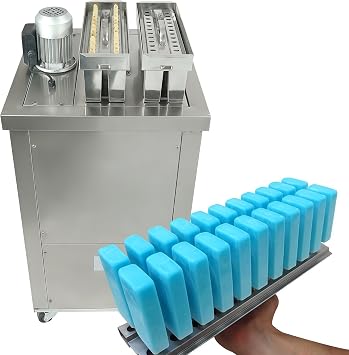 Kolice Commercial Brazilian Slim Molds Popsicle Machine, Ice Bars Machine, Ice Lolly Sticks Machine, Ice Lollipop Machine with 2 Slim Molds and 1 Aligner,123ml/each stick