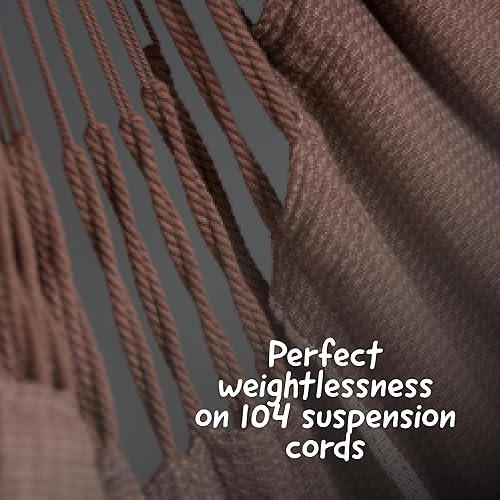 Miniatura 7 de La Siesta XL King Habana - Hamaca colgante de algodón, para interiores y exteriores, silla colgante bohemia para dormitorio, patio, máximo 355