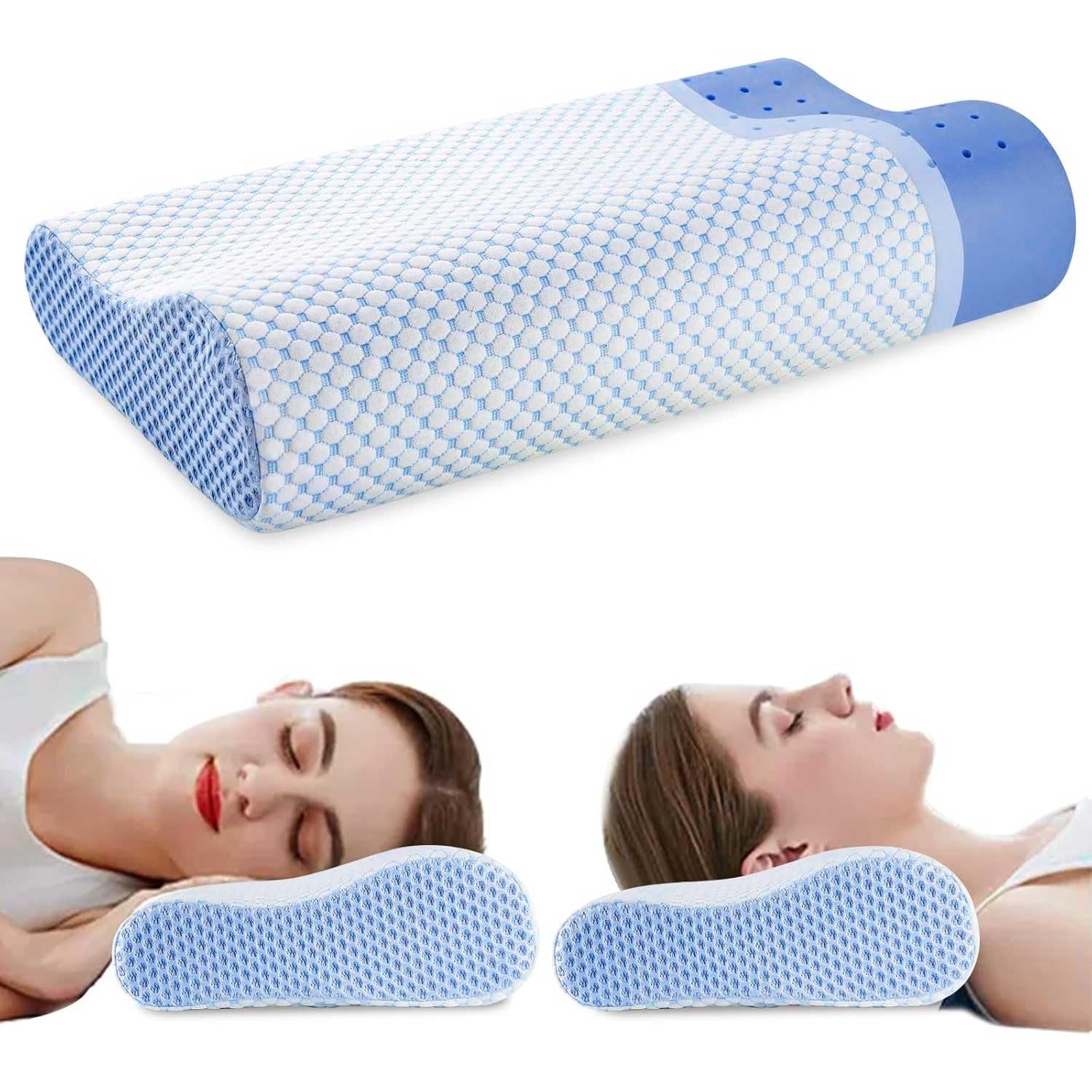 Ergonomic Memory Foam Pillow for Neck Pain Relief – Pillow for Side, Back & Stomach Sleepers – Shoulder Support Bed Pillow for Comfortable and Restful Sleep