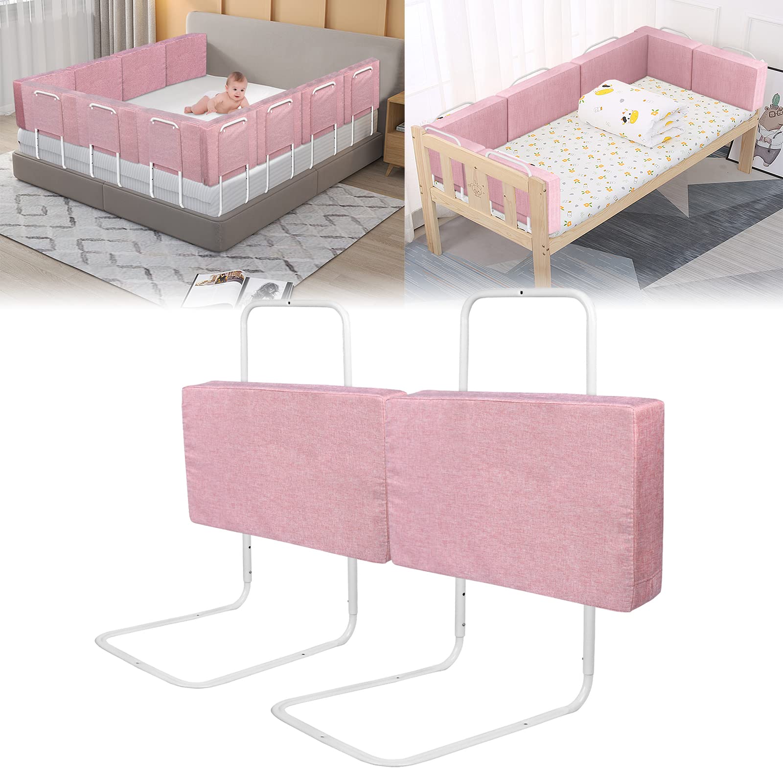 ACXIN 2 x griglia di protezione del letto per bambini, per letto di famiglia e culla (50 cm, polvere di fiori di ciliegio)