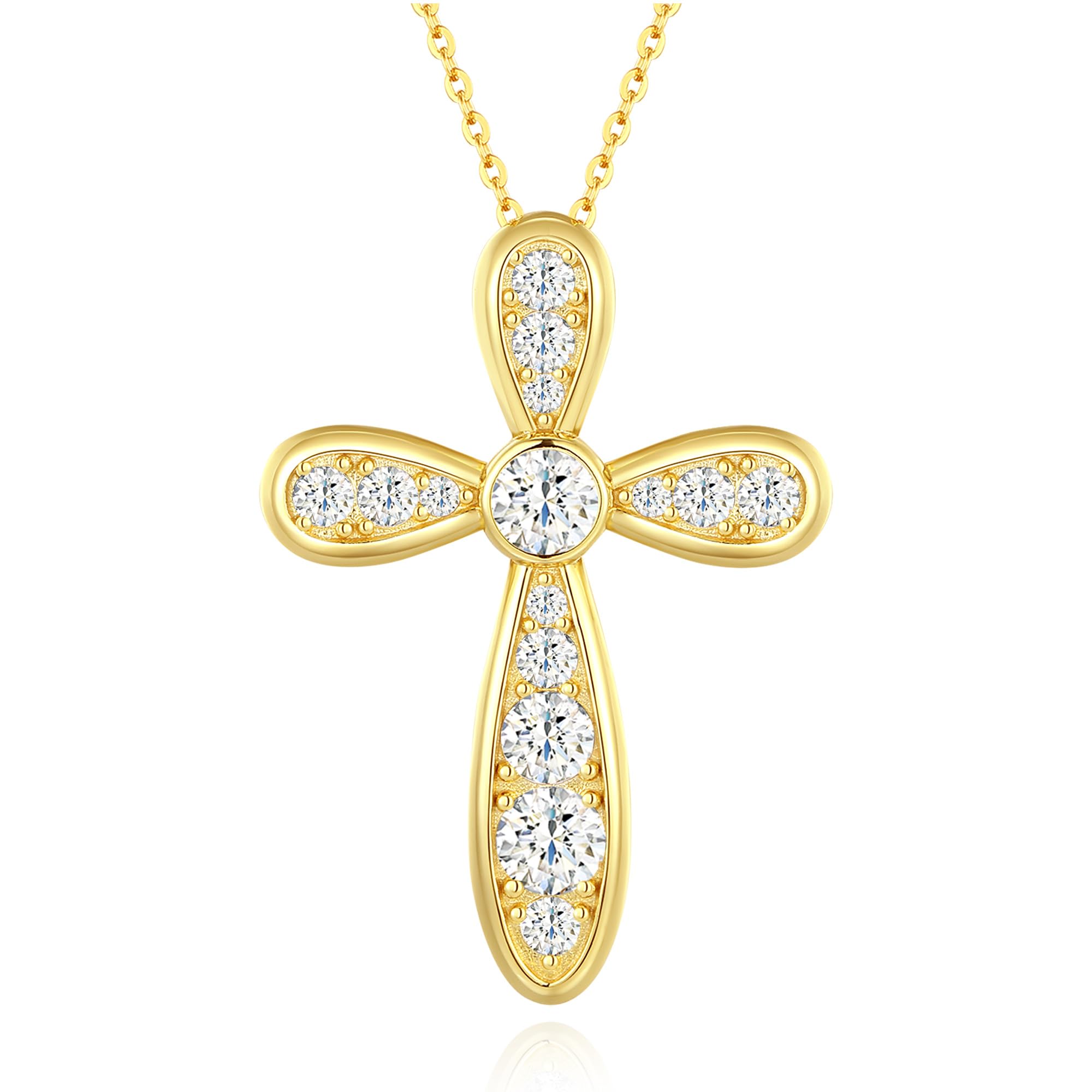 FANCIME Collar para mujer con símbolo de infinito, colgante de cruz, cadena de plata de ley 925 con circonitas brillantes para mujeres y niños, longitud de la cadena ajustable: 40 + 5 cm, 42 cm, Plata