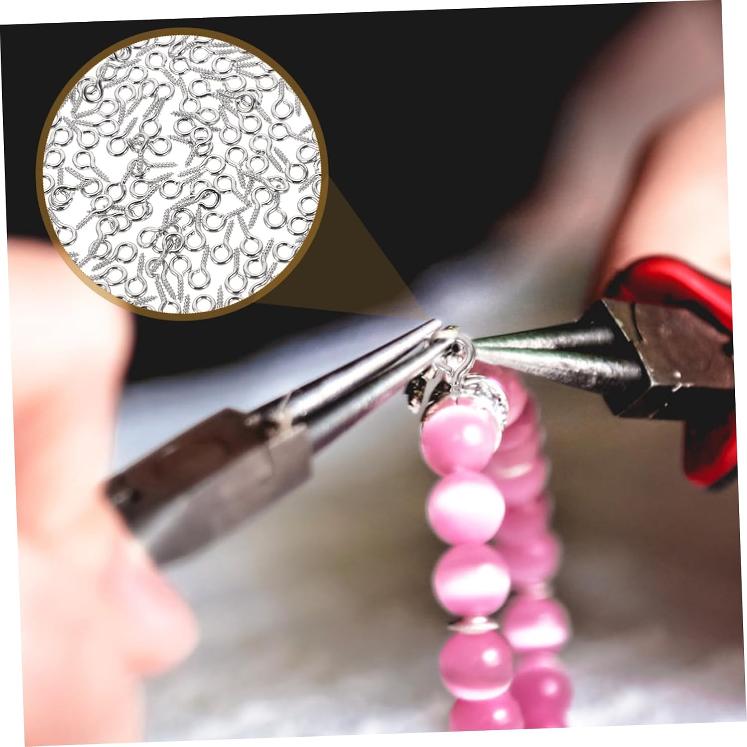 LIFKOME 500pcs Mini Screw Eye Pins Heavy Duty Hooks for Sewing Jewelry Making Accessories