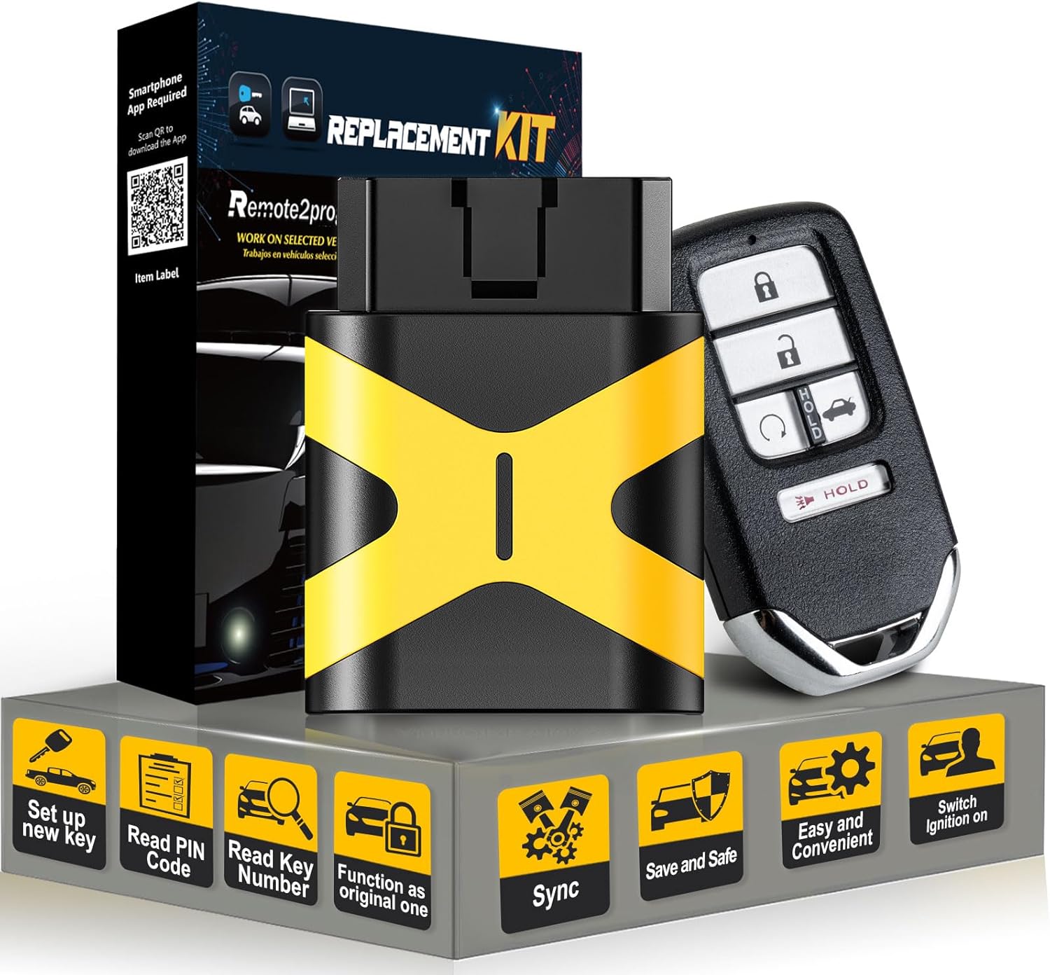 Unlocked for Honda DIY Programming Smart Remote Key Fob Replacement for 2016-2018 Honda Accord with FCC: ACJ932HK1310A