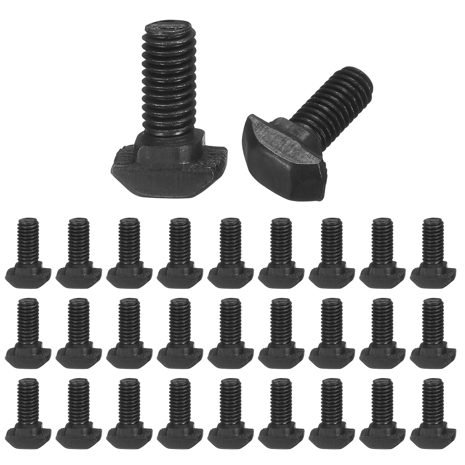 uxcell 30pcs M5x12mm t Slot Drop-in Bolt, Carbon Steel Hammer Head Bolts t Shape Stud Sliding Screw for European Standard 20 Series Aluminum Profile