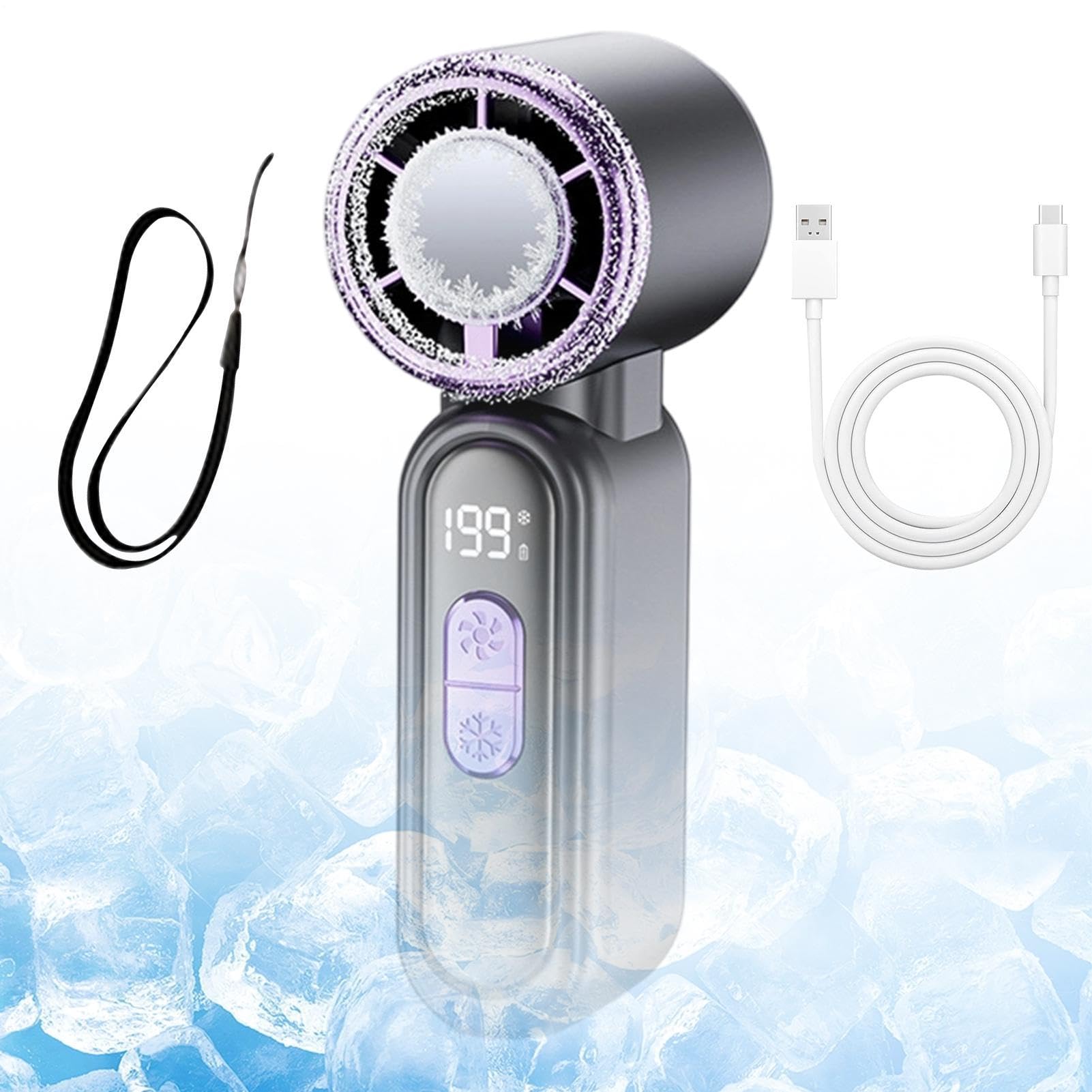 Ventilateur portatif soufflant mini ventilateur électrique rechargeable affichage LED
