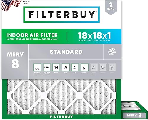 FilterBuy - Filtros de horno y aire, color plateado, AFB MERV 8, 2 unidades