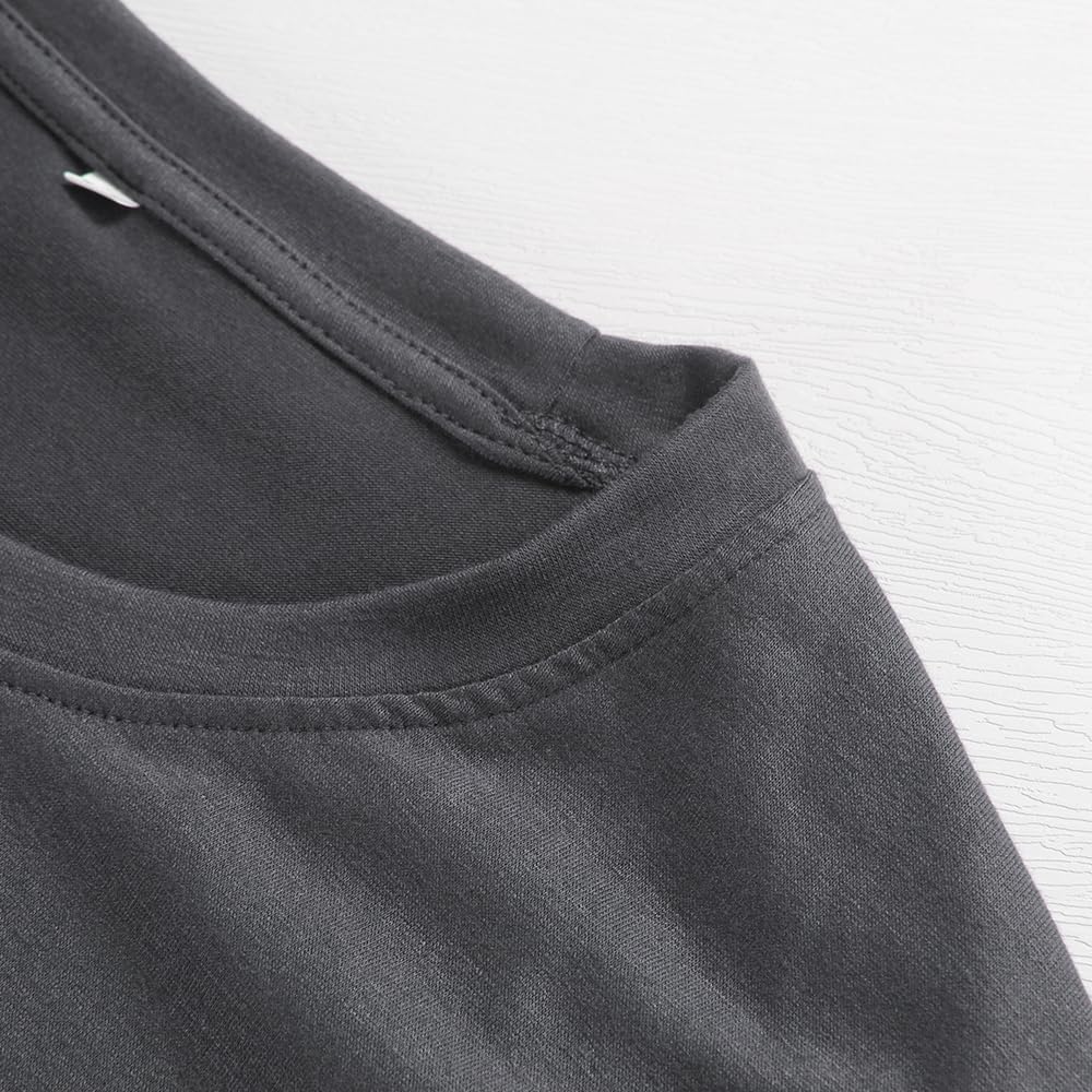 PRIMODA Women's Crew Neck Long Sleeve Shirts Basic Loose Fit Layering Tops - Image 5