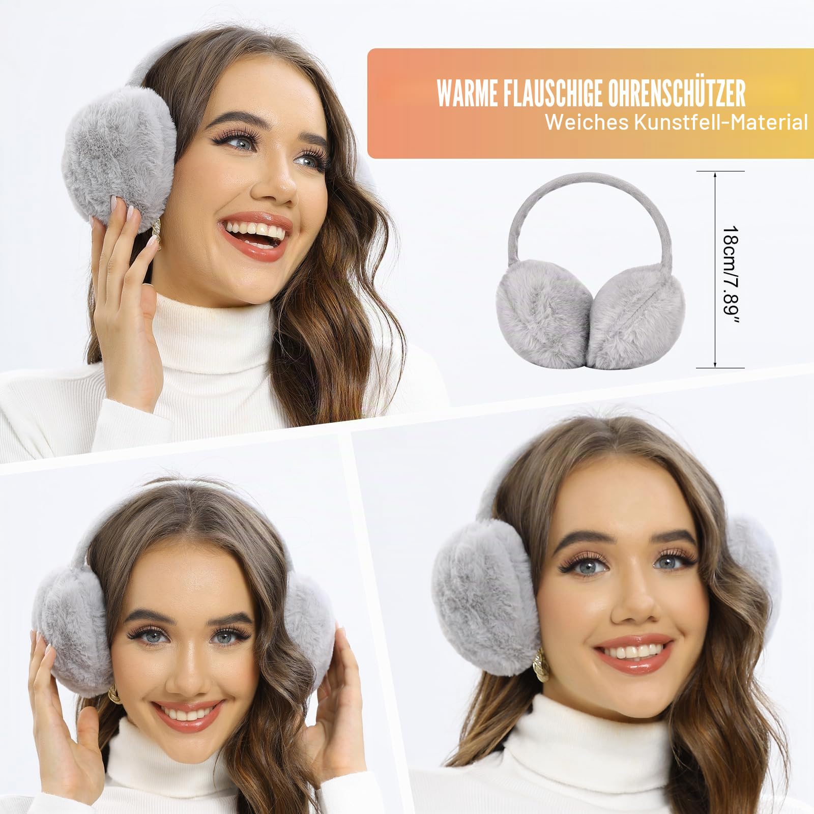 Tuopuda Wintermütze Handschuhe Damen Warme Beanie Winter Mütze Strickmütze Schal Gestrickte Handschuhe Verdickte Socken Plüsch Ohrenschützer Kombi Set Geschenk für Outdoor Sport Wärmen