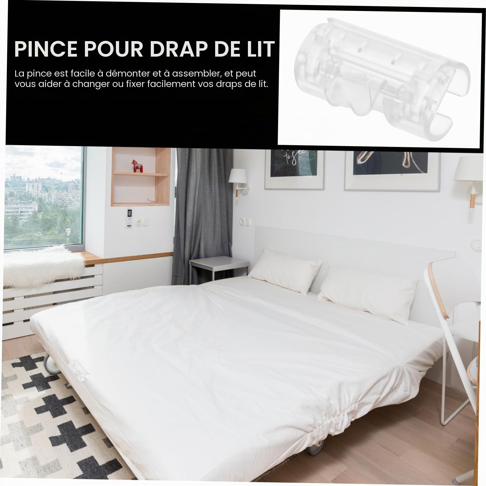 20 Clips Fixateurs De Drap De Lit Antidérapants en Abs Transparent Accessoires Universels pour Drap Housse Et Couette Fixation Pratique pour Chambre Et Canapé Facile À Installer