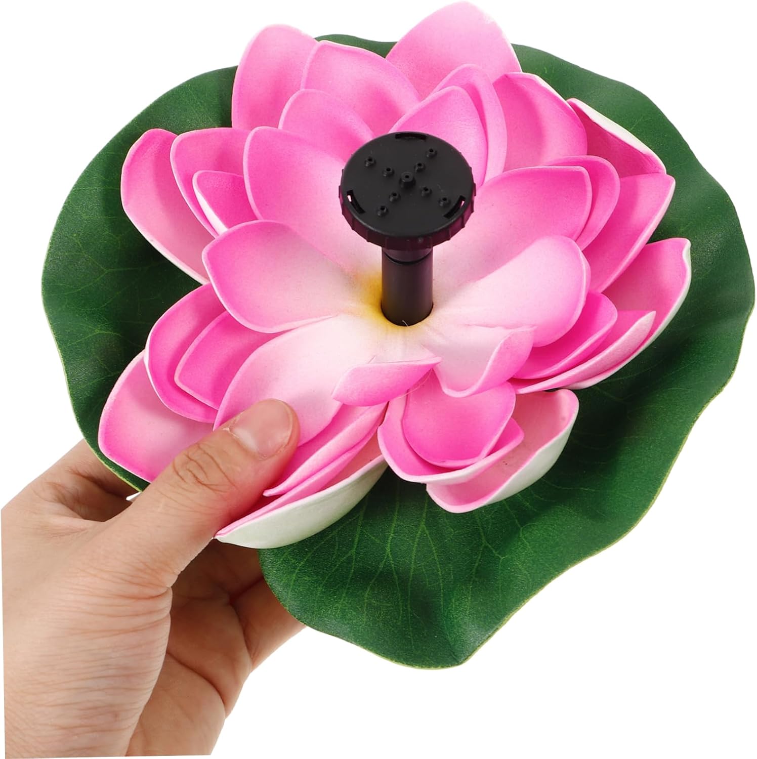 MERRYHAPY Lotus Floating Fountain for Outdoor Garden Pond USB Charging Solar Powered 3 Nozzles Decorative Water Feature for Bird Bath and Landscaping