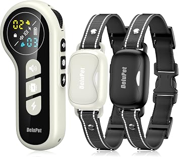 Dog Shock Collar 2 Dogs- 4500FT Dual-Direct Dog Training Collars with Remote for Small Medium Large Dog, IPX8 Waterproof Rechargeable E-Collar with Beep1-8, Vibration1-3, Shock0-99, Grey