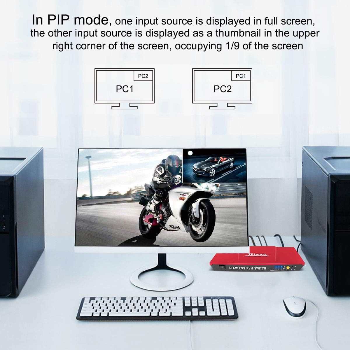 Get Discount Offer TESmart HDMI KVM Switch PIP KVM Switch Box 4k@30Hz with IR Remote 2 in 1 Out Supports USB 2.0 Hub Best Cyber Monday 🔥 TESmart HDMI KVM Switch PIP KVM Switch Box 4k@30Hz with IR Remote 2 in 1 Out Supports USB 2.0 Hub