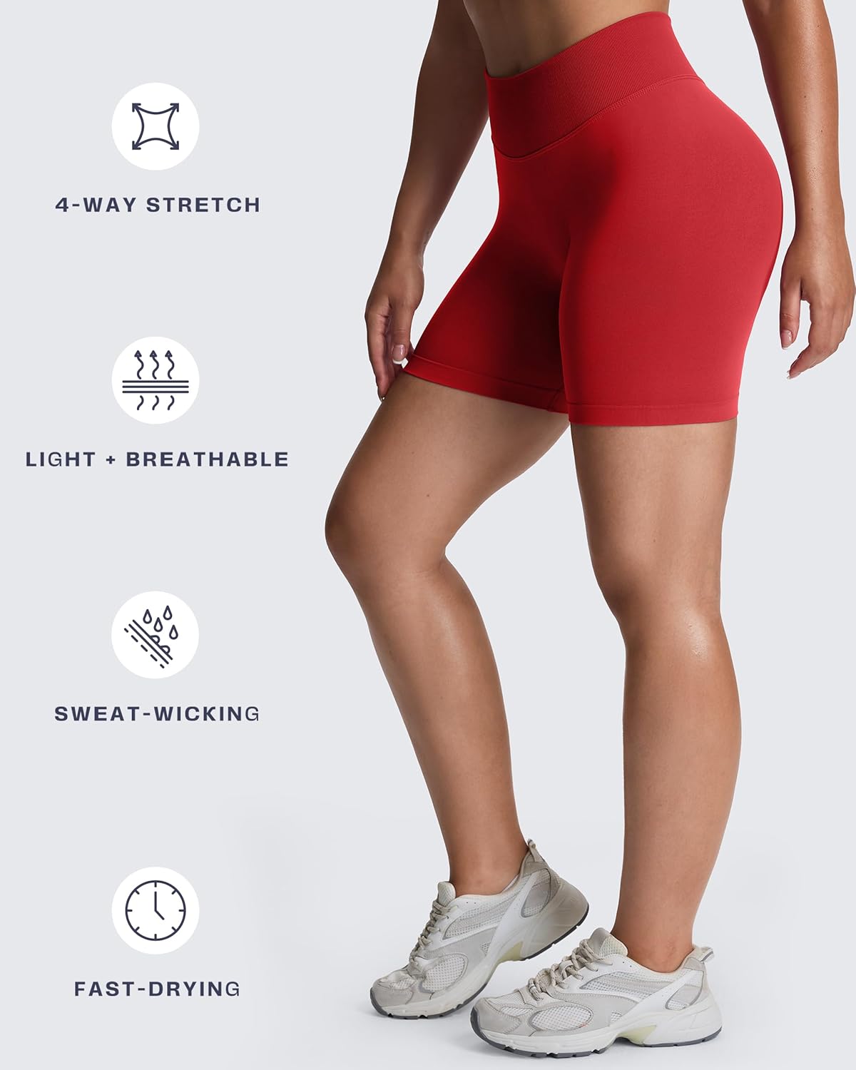 Aoxjox Refine Seamless Workout Biker Shorts for Women Low Waisted Hidden Scrunch Athletic Running Yoga Short 5"