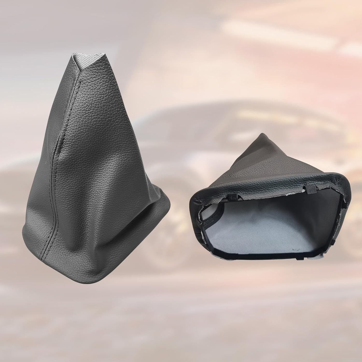 Gear Shift Boot Cover Compatible with Toyota Corolla 2007-2013 Leather Gear Shifter Knob Dust Cover, Shift Knob Cover Boot Gear Gaiter Cover Gray