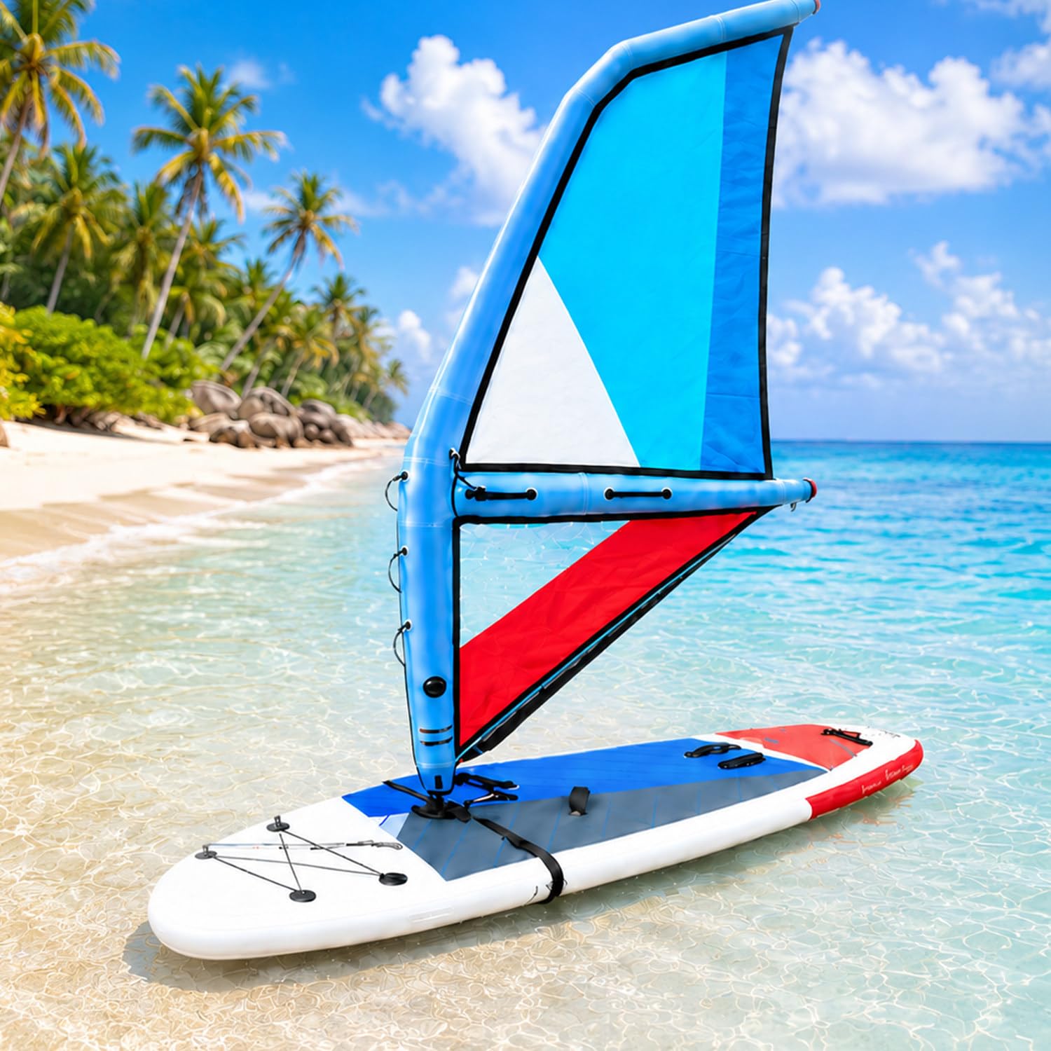 twostronking Inflatable Windsurfing Sail, Portable Windsurfing Sail, Paddleboard Sail 5.2㎡