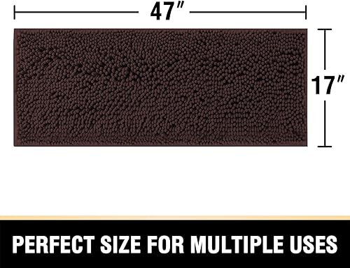 Miniatura 16 de Alfombras de baño Tapetes para baño antideslizante de chenilla de lujo alfombra de baño alfombra extra suave y absorbente Tapetes peludos lavables