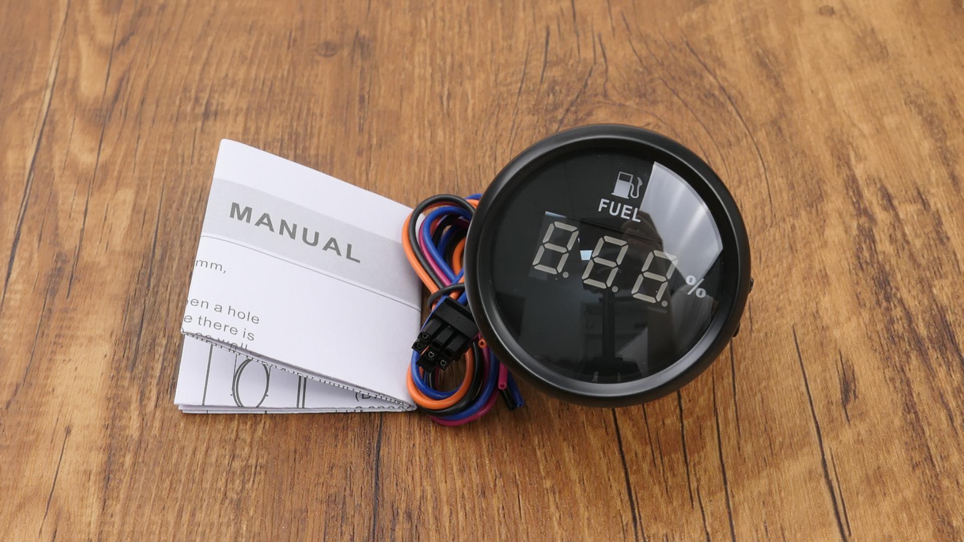 Image of 0-90 ohm Marine Fuel Gauge, Waterproof Boat Fuel Level Gauge, Gas Fuel Tank Meter Gauge for Car Boat RV Truck Vehicle, with 52mm Dial & LED Backlight & Digital Display