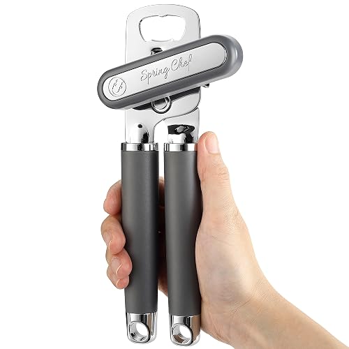 Spring Chef Stainless Steel Manual Can Opener with Soft Grip