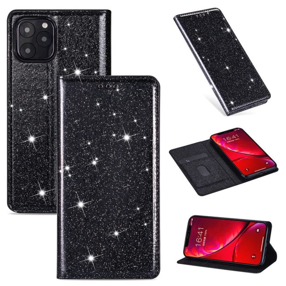 Portefeuille cuir pailleté iPhone 13 Pro Max étui à rabat - 7