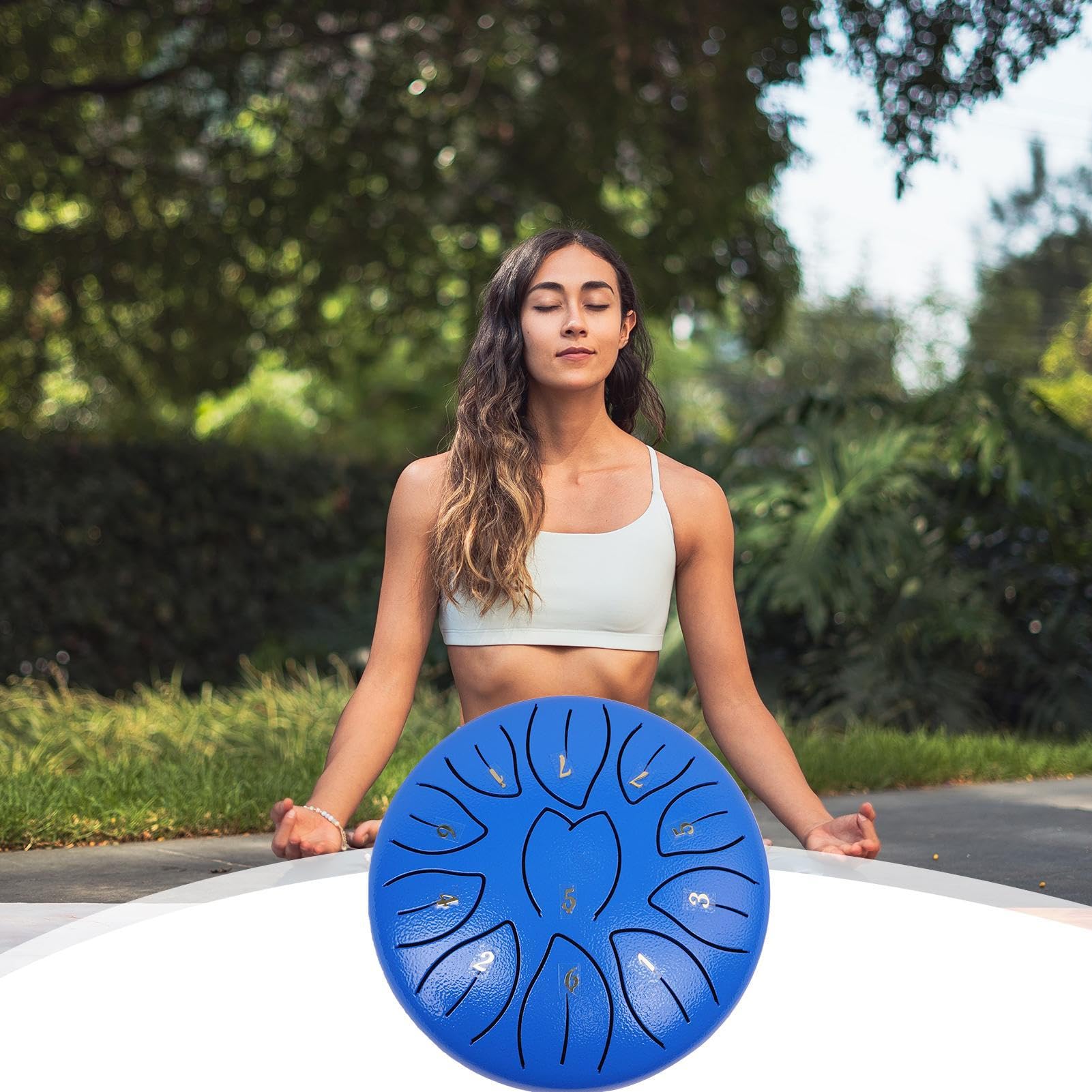 Tambour De Pluie Chakra 11 Notes – 14,4 Cm Acier Extérieur, Son Apaisant Jardin & Méditation