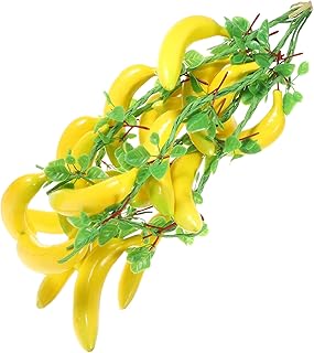 POPETPOP 人工バナナ吊り下げ飾り 5個 農家風装飾 シミュレーションバナナ紐 フルーツショップ 庭 ホームデコレーション用
