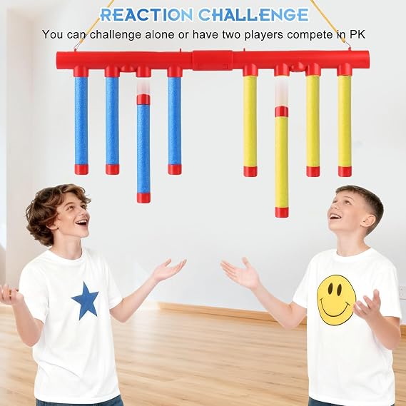 Catching Sticks Games, Drop Sticks Game, 3 Dropping Speeds Reaction Game, 2 Player Hand-Eye Coordination Training Gift, Christmas Birthday for Kids Adults