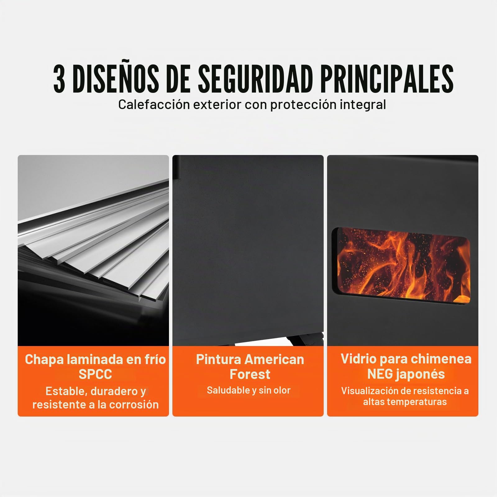 VEVOR Estufa de Leña Estufa Portátil para Tienda de Campaña de Acero de Aleación con 8 Tubos de Chimenea y Guantes Estufa Cálida para Cocinar y Calentar al Aire Libre 394 x 608 x 425 mm
