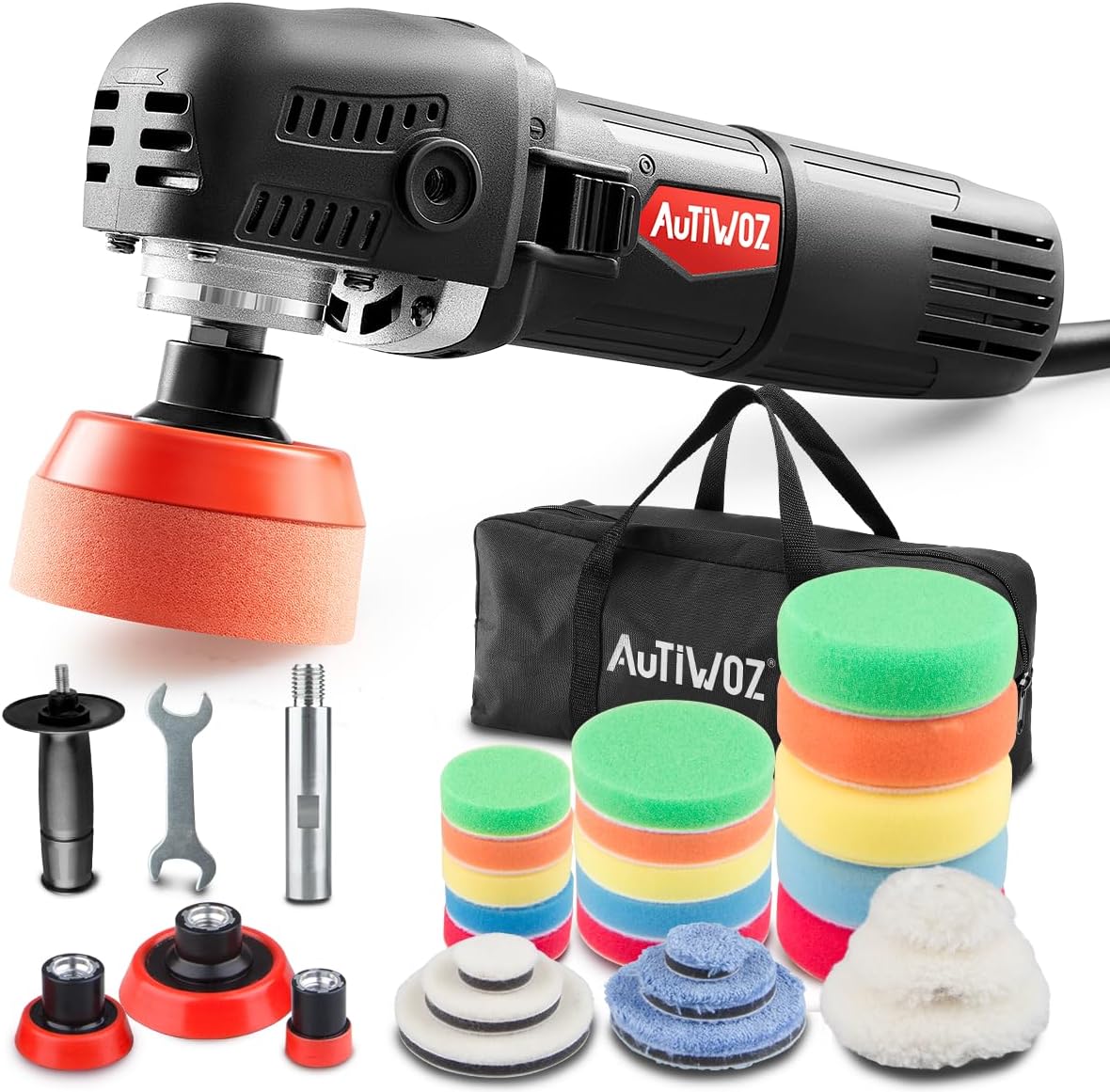 Polisseuse Excentrique Sans Fil 21V 480W - 2 Batteries + Accessoires Complets, 8 Vitesses 2800-7200 Tr/min, Pour Voiture, Moto, Bateau, Meuble, Bois, Pierre