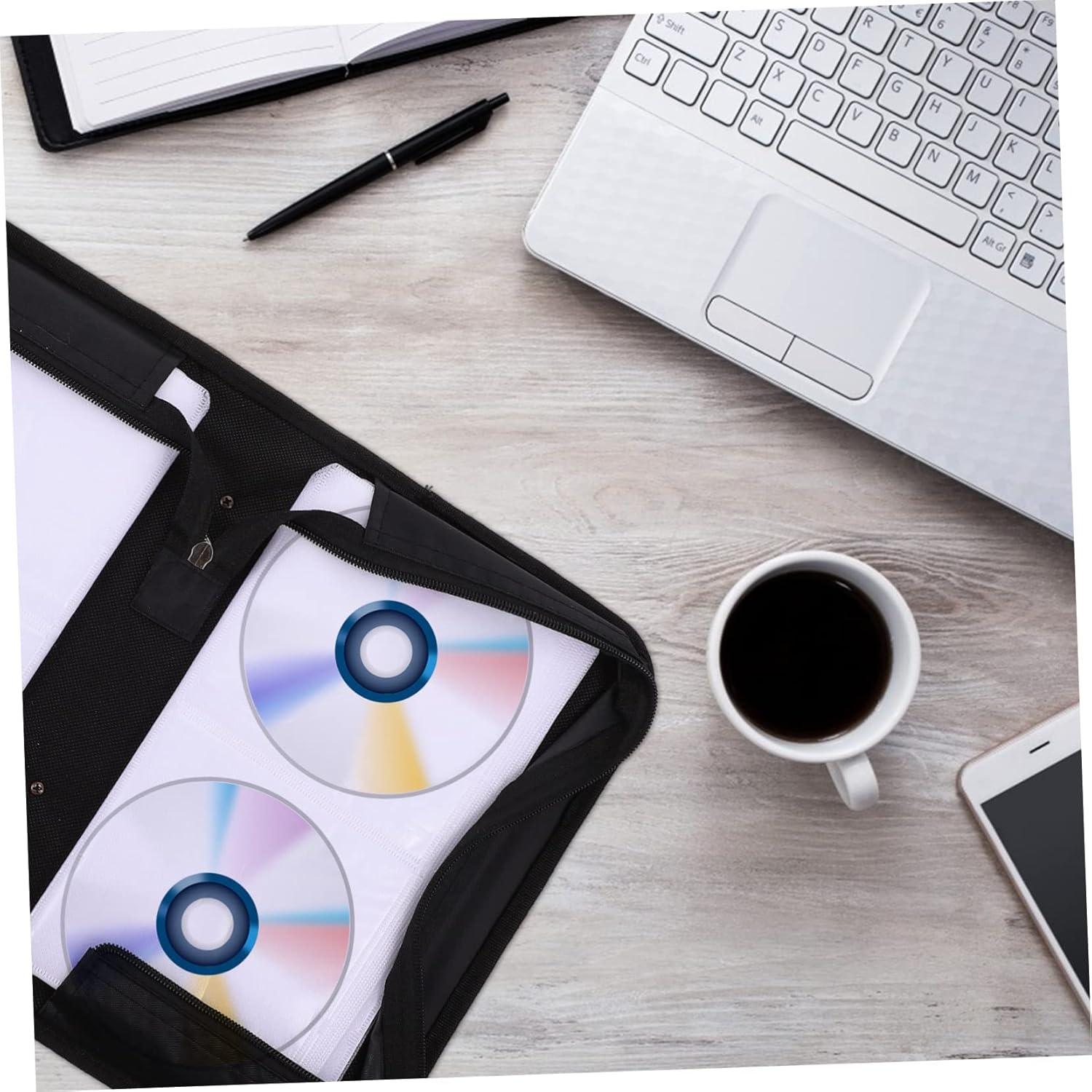 ABOOFAN 2Pcs Capacity PU CD Storage Case Portable Disc Holder for Dvds Stylish Design Space Saving Organizer with Easy Access to Liner Notes