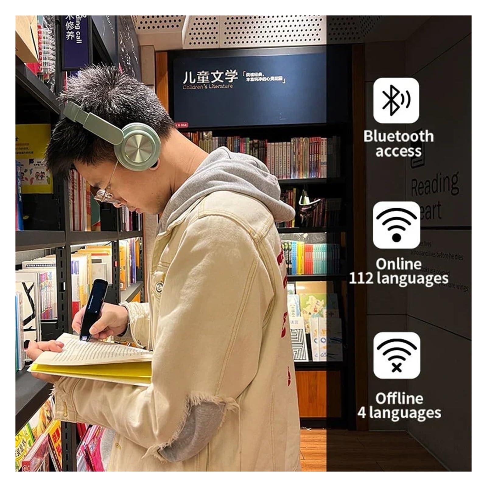 Offline Translation Pen For Teacher Student Dictionary English Inteligentny punkt skanowania Reading Languages ​​Tłumacz dla podróży, biznesu