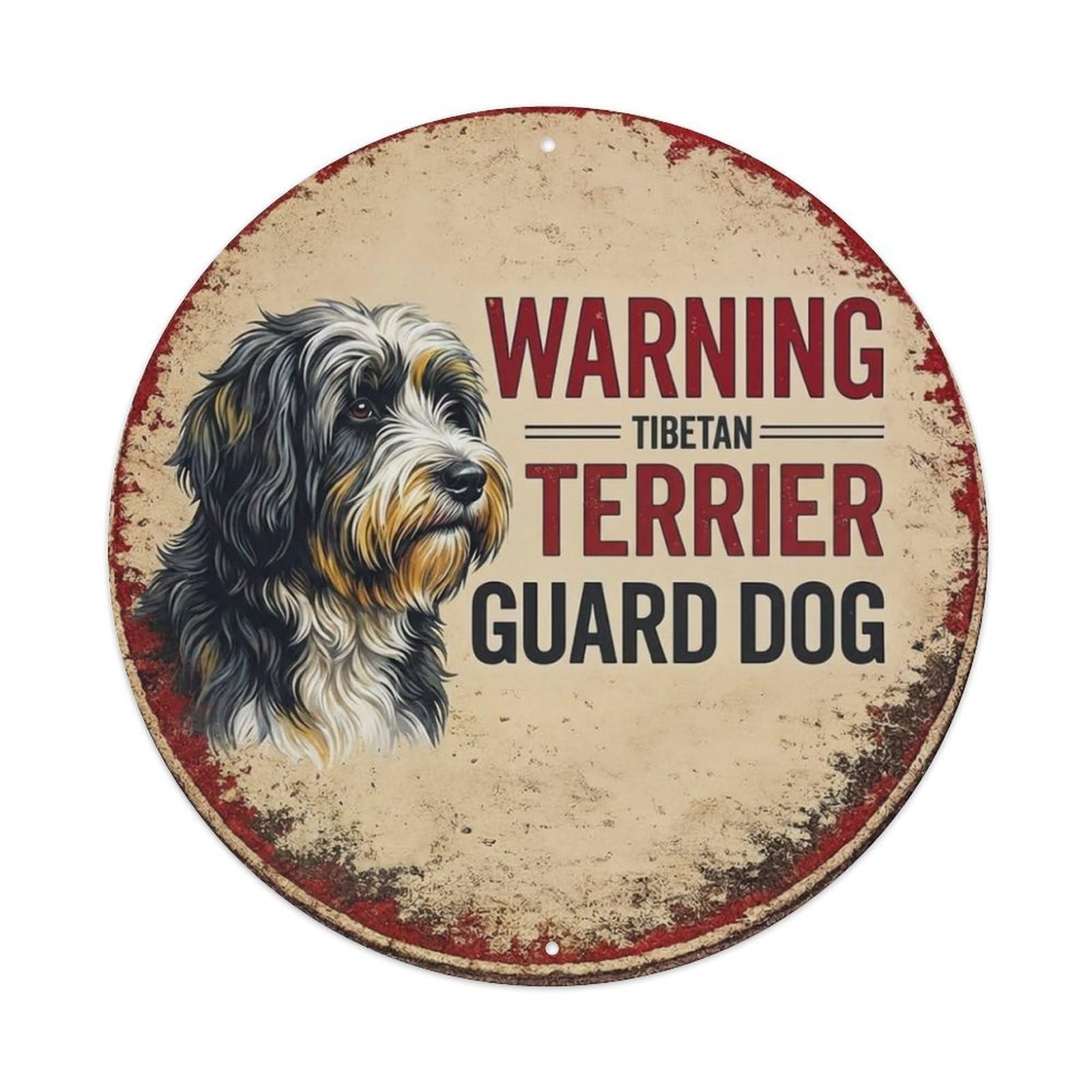 Tgrcjimh Style Metal Tin Sign Vintage Warning Tibetan Terrier
