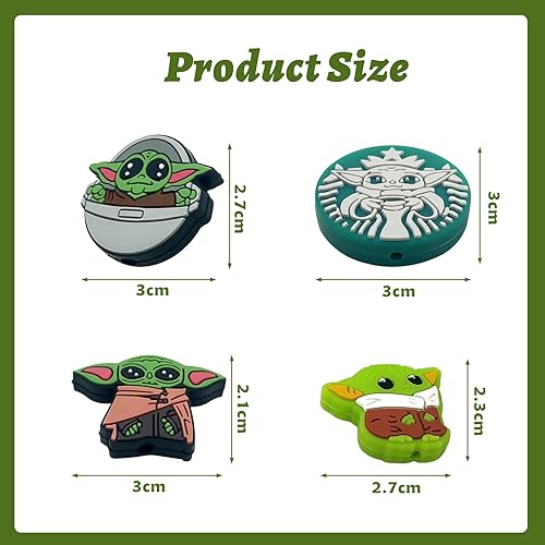 Miniatura 2 de PEVOGON 12 piezas de cuentas focales de silicona lindas de anime sueltas accesorio para bricolaje, llaveros, pulseras, collares, bolígrafos, cordón