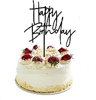 Vista 1 de Decoración de pastel de feliz cumpleaños DIY acrílico negro