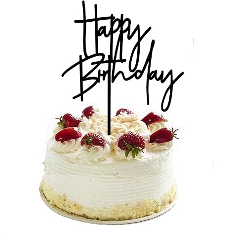 DIY Happy birthday Cake Topper Black Acrylic