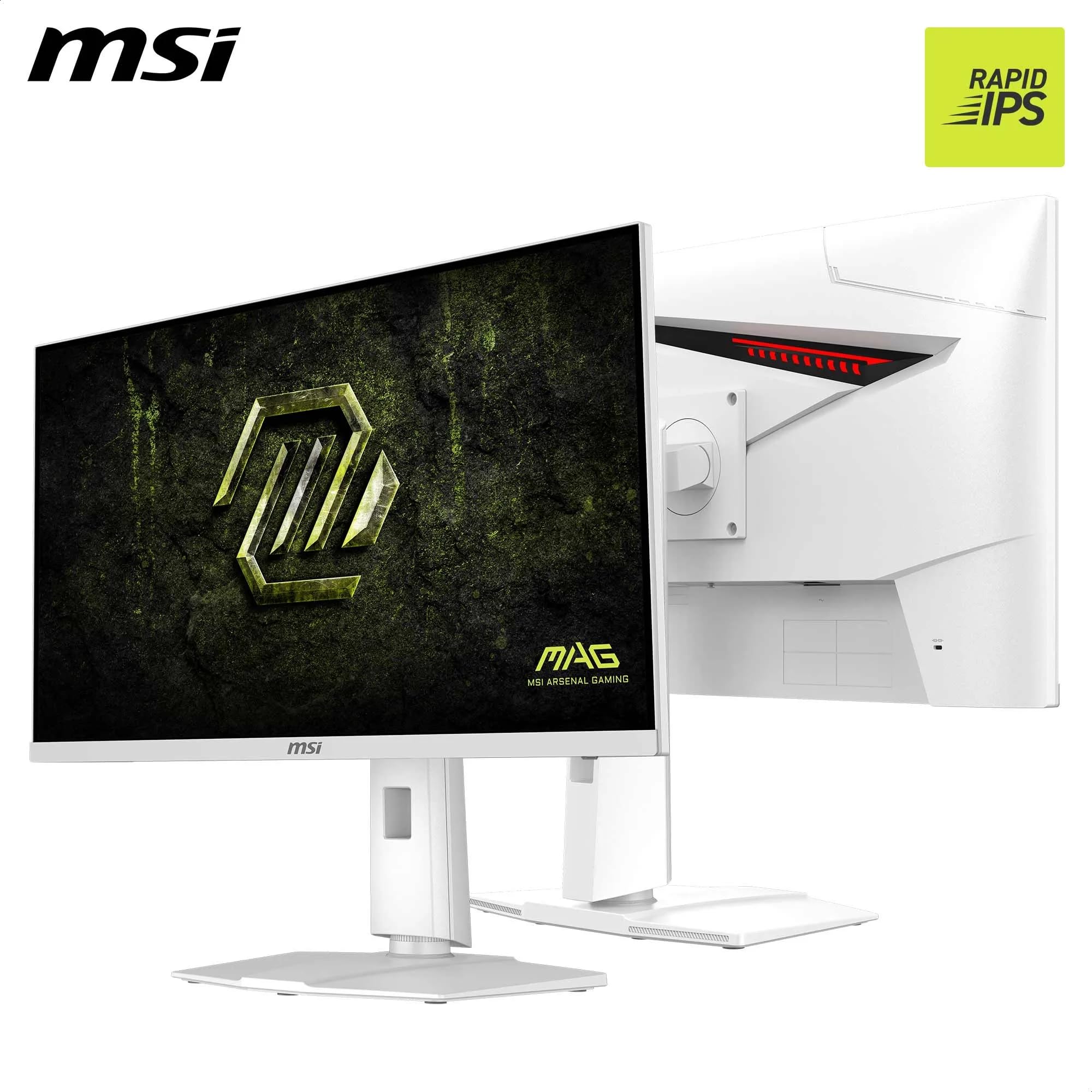 MSI mag 274QRFW X32 Monitor Gaming, 27" WQHD, 2560 x 1440 Rapid IPS, 320 Hz, 0,5 ms, DisplayHDR 400, Compatible con G-Sync, Eye Care, HDMI 2.1, DP 1.4a, inclinación/Altura Ajustables, Blanco