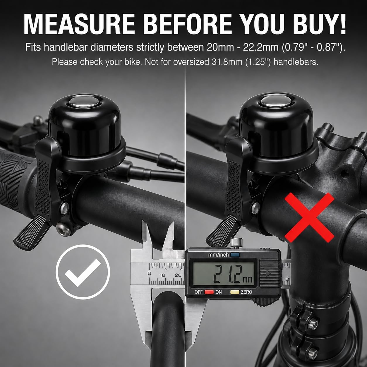 Hidden Bike Bell for AirTag, Fits 0.79"-0.87"(20-22.2mm) Handlebar | Anti-Theft Bike AirTag Holder, Loud Crisp Brass Ring, Waterproof Stealth Tracker Case