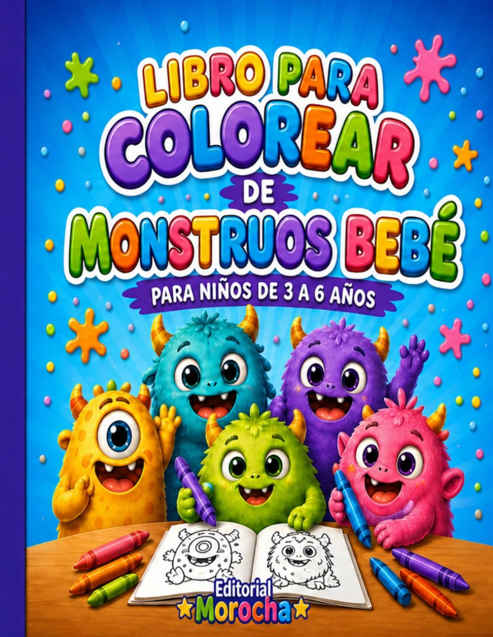 Libros para Colorear de Monstruos Bebé: Libro infantil para colorear con monstruitos tiernos y dibujos fáciles