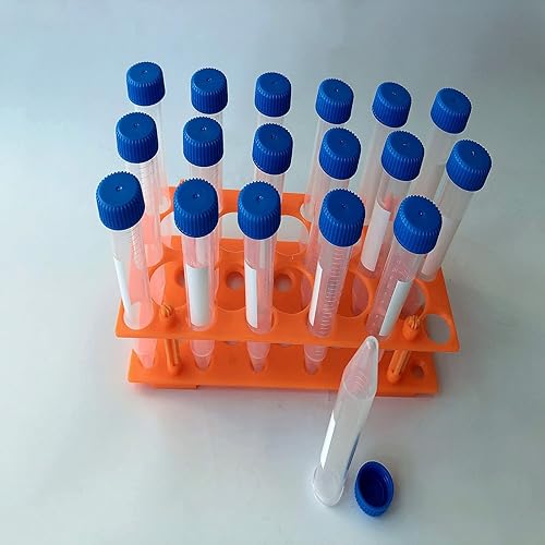 Miniatura 7 de Tubos de centrífuga de 0.5 fl oz, tubos cónicos TEKEFT con tapas de rosca, tubos de centrífuga de polipropileno estéril, marcas graduadas de fondo