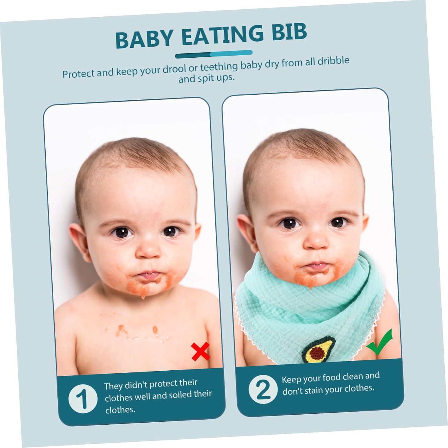 2pcs Boy Girl Bandana Bibs Cute Cartoon Drool Bibs for Teething Feeding Random Colors for Meals