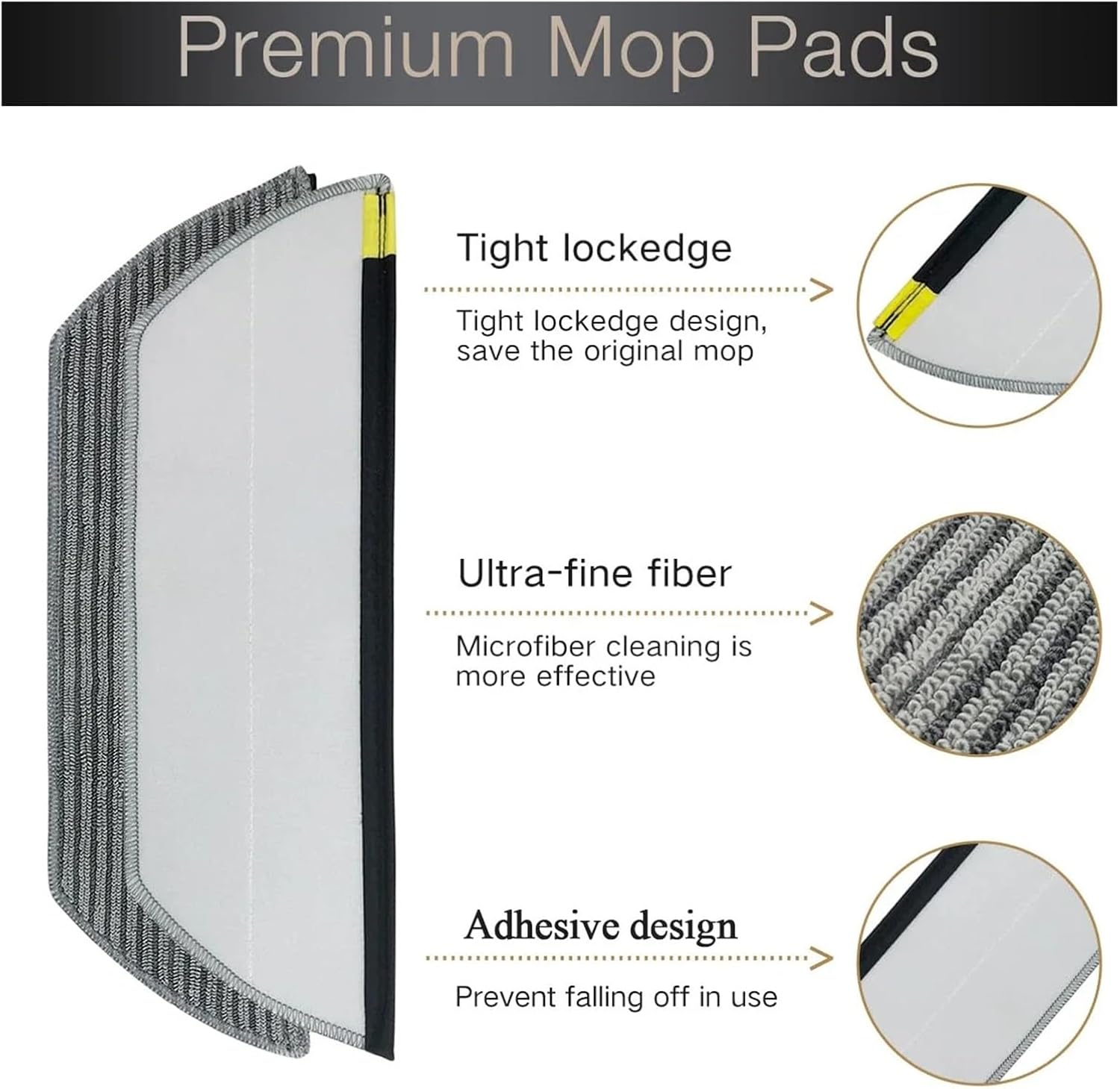 Home Times Vacuum Mop Replacement Pads,Compatible for Shark RV2820AE/2820YE/AV2800ZE Detect Pro Self-Empty Robot(4 Pcs)
