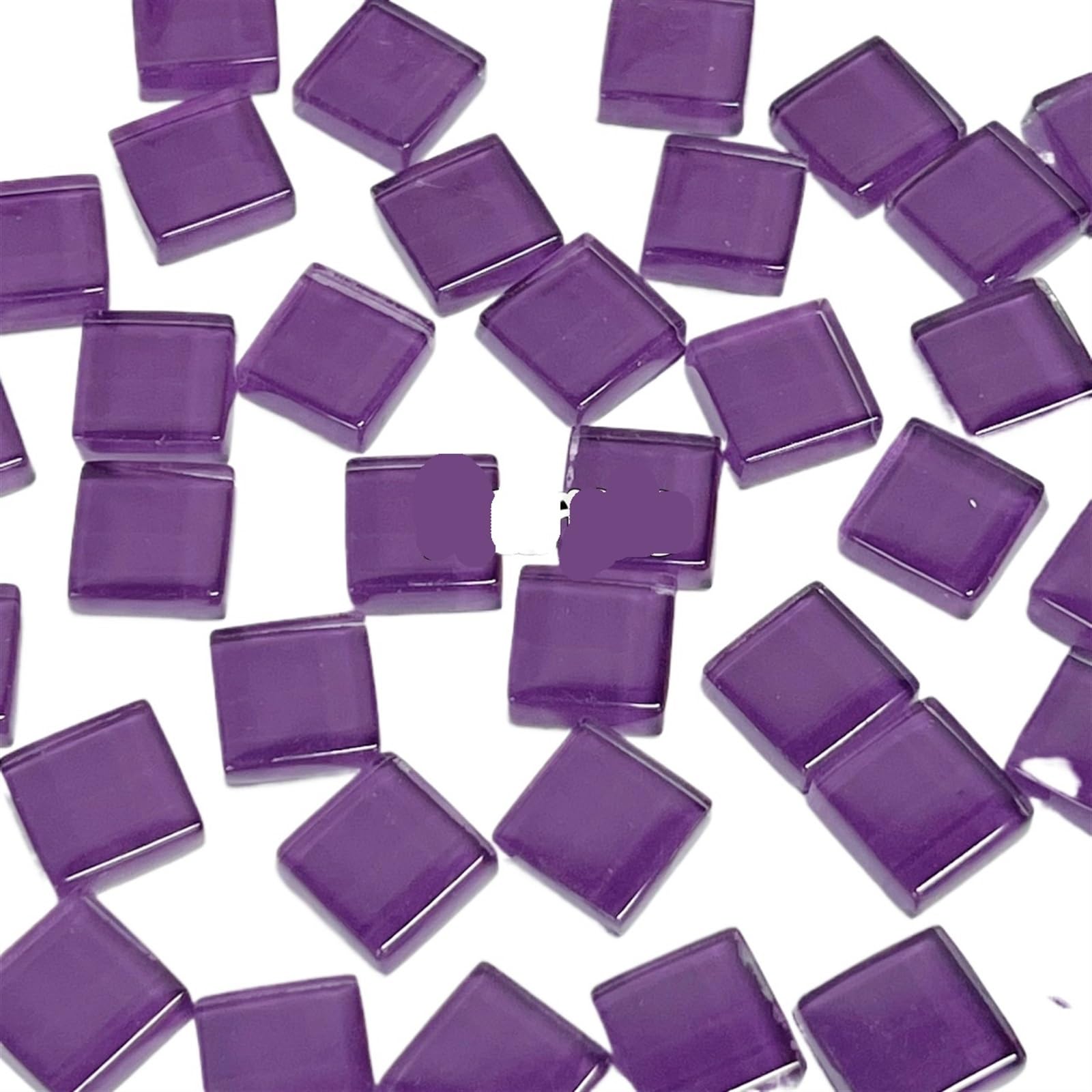 50 Pcs Multicolor Mosaic Glass Tiles 1cm x Ceramics(Purple)