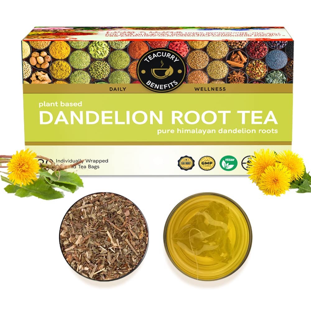 TEACURRY Dandelion Root Tea (1 Month Pack, 30 Tea Bags) - Helps to detox body and liver (B0C3J8QDNZ) Amazon Price History, Amazon Price Tracker