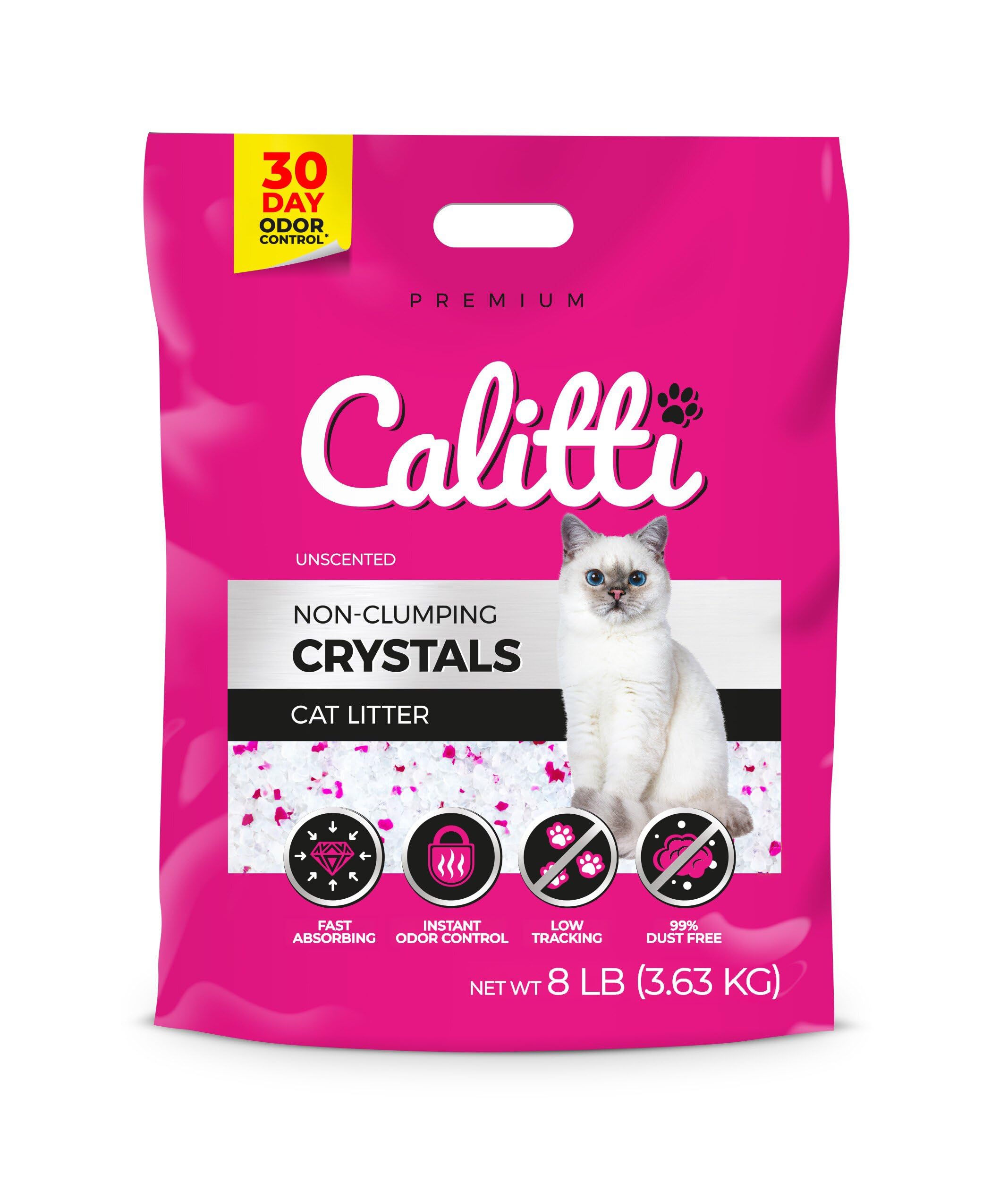 Calitti Cristalli per lettiera per gatti con gel di silice, 3,6 kg