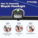 Strauss Bicycle LED Headlight with Horn | Horn Lamp, Bike Headlight & Horn | Universal Adjustable Front Head Light | 2 in 1 Device (Black/Green) gallery image