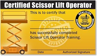 2025 Scissor Lift Operator Cards 5 Packs of 10 Cards - 2-Sided Checklist Wallet - Warehouse & Safety Workplace Ready, OSHA Compliant - Premium-Quality Durable Cards (50 Cards) Stationery